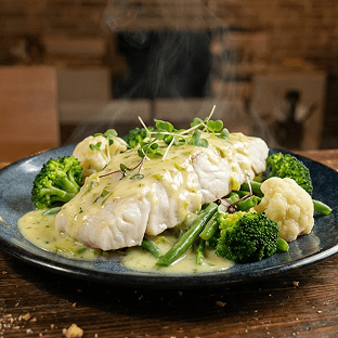 Судак в порей-креме